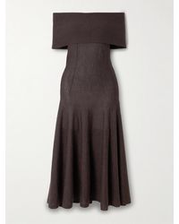 arch4 - Marilyn Off-The-Shoulder Organic Cashmere Midi Dress - Lyst