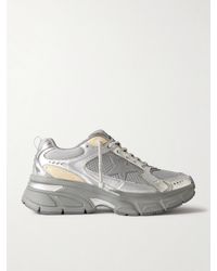 Golden Goose - Lightstar Metallic Leather And Rubber-Trimmed Mesh Sneakers - Lyst