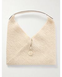 Hunting Season - Origami Large Leather-Trimmed Raffia Tote - Lyst
