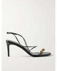 KHAITE - Loop Bead-Embellished Leather Sandals - Lyst