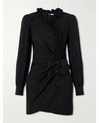Alessandra Rich - Ruffled Silk-Jacquard Mini Dress - Lyst
