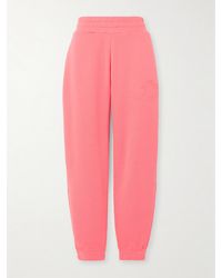 Moncler - Embossed Cotton-Jersey Tapered Track Pants - Lyst