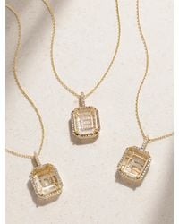 Mateo - Initial 14-Karat, Quartz And Diamond Necklace - Lyst