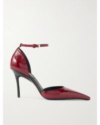 Alaïa - D'Orsay 90 Glossed Textured-Leather Pumps - Lyst