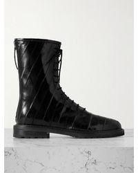 LEGRES - 05 Paneled Eel Ankle Boots - Lyst