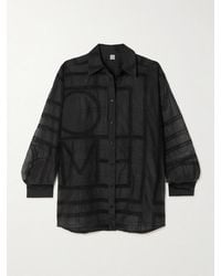 TOTEME - Embroidered Organic Cotton And Silk-Blend Voile Shirt - Lyst