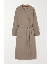 Totême Trench-coat En Coton Mélangé Technique - Neutre