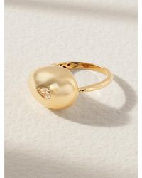Mateo - Water Droplet Ring Aus 14 Karat Mit Diamant - Lyst