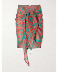 Lido - Floral-Print Cotton-Voile Sarong - Lyst