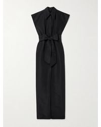 Carolina Herrera - Belted Pleated Silk-Faille Gown - Lyst