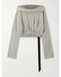 Rick Owens - Cropped Cotton-Blend Jersey Hoodie - Lyst
