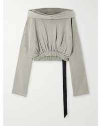 Rick Owens - Cropped Cotton-Blend Jersey Hoodie - Lyst