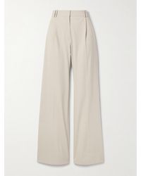 Proenza Schouler - Savannah Pleated Wool-Gabardine Wide-Leg Pants - Lyst