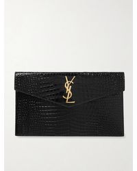 Saint Laurent - Pochette Uptown En Cuir Verni - Lyst