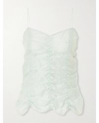 KHAITE - Inara Ruched Lyocell And Silk-Blend Tank - Lyst