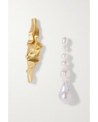 Completedworks - Crumple Vermeil, Pearl And Ceramic Earrings - Lyst