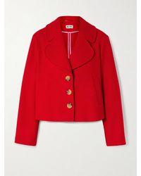 RIXO London - Keyla Cropped Wool-Blend Twill Jacket - Lyst
