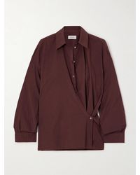 Lemaire - Twist-Front Cotton-Poplin Wrap Shirt - Lyst