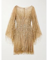 Jenny Packham - Dazzle Sequin-Embellished Tulle Mini Dress - Lyst