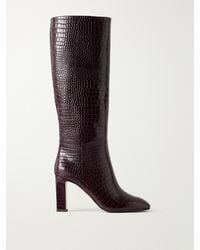 Aquazzura - Sellier 85 Croc-Effect Leather Knee Boots - Lyst