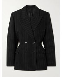 Isabel Marant - Blazer À Double Boutonnage En Coton Mélangé À Chevrons Et À Fines Rayures Maia - Lyst