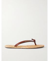 Saint Laurent - Pool Knotted Leather Flip Flops - Lyst