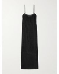 Matteau - Shirred Silk And Linen-Blend Maxi Dress - Lyst