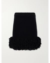 Loewe - Fringed Wool-Blend Mini Skirt - Lyst