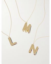 Charms Company - Initials 14-Karat Sapphire Necklace - Lyst