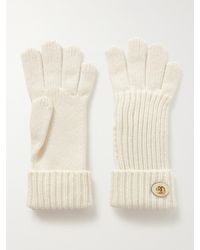 Gucci - Handschuhe Aus Einer Woll-Kaschmirmischung Mit Lederbesatz Und Verzierung - Lyst