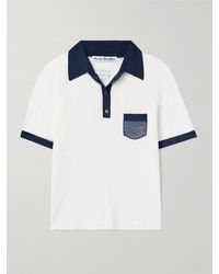 Acne Studios - Color-Block Lyocell And Wool-Blend Jersey Polo Shirt - Lyst