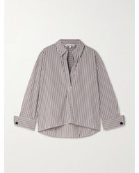 Veronica Beard - Draymond Striped Stretch Cotton-Blend Poplin Shirt - Lyst