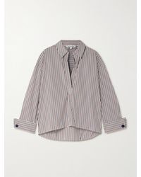 Veronica Beard - Draymond Striped Stretch Cotton-Blend Poplin Shirt - Lyst
