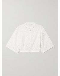 Miguelina - Haut Raccourci En Coton À Broderie Anglaise Sedona - Lyst