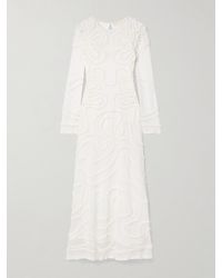 Ulla Johnson - Valentina Midikleid Aus Pointelle-Strick Mit Applikationen - Lyst