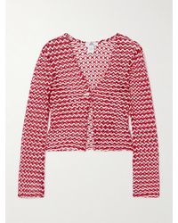 SARA CRISTINA - Nerea Zweifarbiges Oberteil Aus Häkelmaterial Mit Perle - Lyst