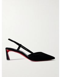 Christian Louboutin - Condoroline 55 Cutout Suede Slingback Pumps - Lyst