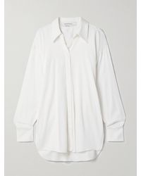 Another Tomorrow - Satin-Crepe Shirt - Lyst