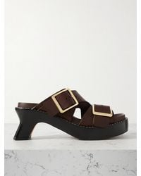 Loewe - Ease Buckled Leather Mules - Lyst