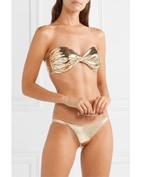 Lisa Marie Fernandez Alexia Bandeau-bikini Aus Stretch-pvc In Metallic-optik - Mettallic