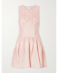 Aje. - Medea Gathered Linen-Blend Mini Dress - Lyst