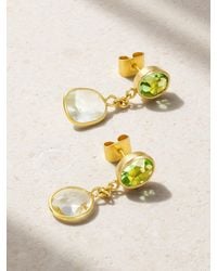 Pippa Small - 18-Karat, Aquamarine And Peridot Earrings - Lyst