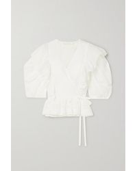 Chloé Wickelbluse Aus Ramie Mit Rüschen - Weiß