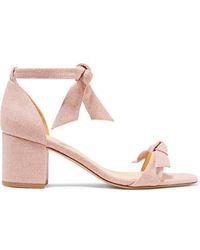 Alexandre Birman Clarita Bow-embellished Linen Sandals - Pink