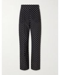 Valentino Garavani - Polka-Dot Silk Crepe De Chine Wide-Leg Pants - Lyst