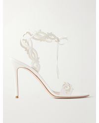 Gianvito Rossi - 95 Laser-Cut Leather Sandals - Lyst
