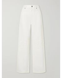 Loewe - Anagram-Embroidered Mid-Rise Wide-Leg Jeans - Lyst