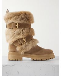 Gianvito Rossi - Maverick 35 Shearling And Suede Snow Boots - Lyst