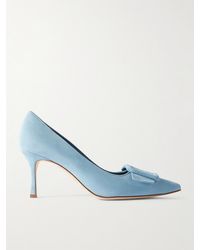Manolo Blahnik - Maysale 70 Pumps Aus Veloursleder Mit Schnalle - Lyst