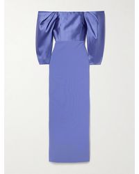 Solace London - Melina Off-The-Shoulder Crepe And Satin-Twill Gown - Lyst
